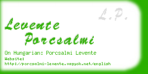 levente porcsalmi business card